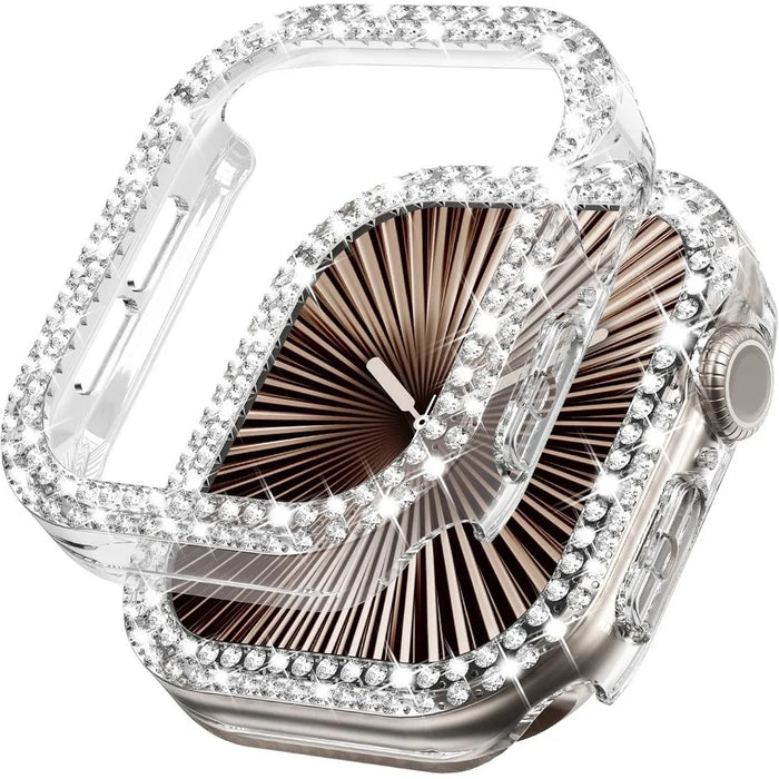Bling Diamond Hollow Case for Apple Watch 46mm 42mm 40mm 41/44/45/49/41mm for iWatch Series 11 10 9 8 7 6 5 4 3 Protector Cover