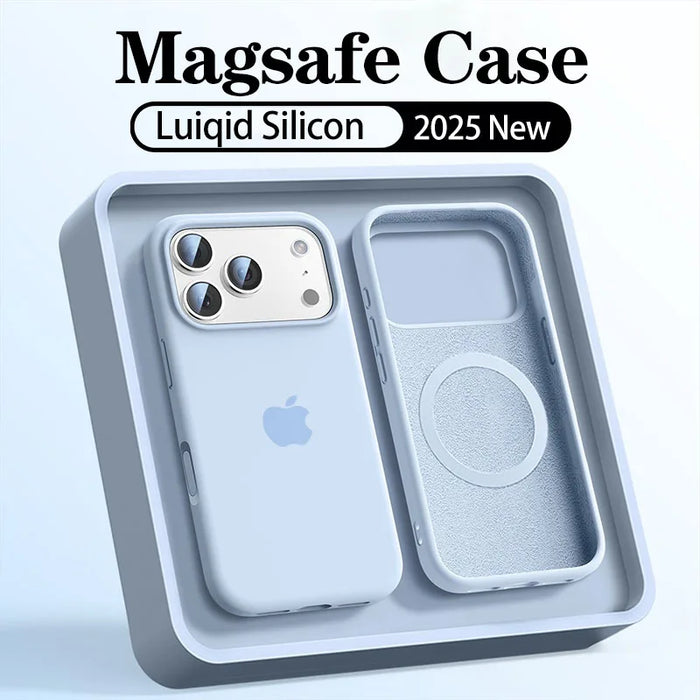 Original Liquid Silicone Magsafe Case for Apple iPhone 17 13 15 16 14 Pro Max Wireless Charging 12 15 16 17 Magnetic Soft Cover