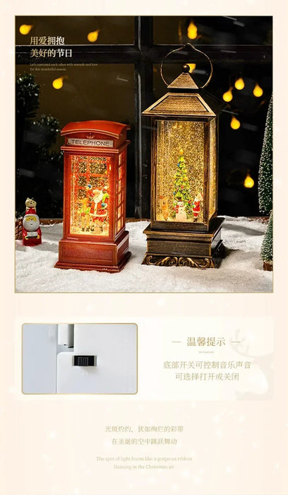 Christmas Gift Santa Tree Small Night Lamp Storm Lantern Decoration