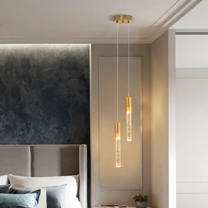 Modern Luxury Crystal Pendant Lamps Home Decor Bedside Hanging Light