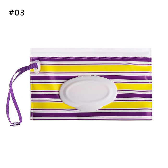 EVA Baby Wet Wipe Pouch Portable Wipes Holder Case Flip Cover Snap-Strap Reusable Refillable Cosmetic Pouch Useful Tissue Box