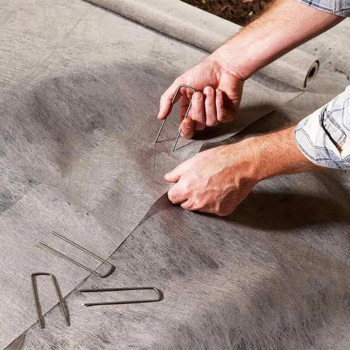 40Pcs/Pack Garden Peg Silver Metal U-Shape Garden Staple Garden Ground Nail Film Fixed Pegs Gardening Fixing Tools Film Peg