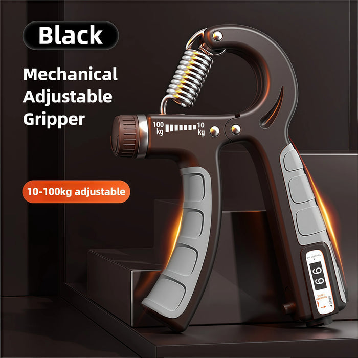Adjustable hand grip strengthener: Black