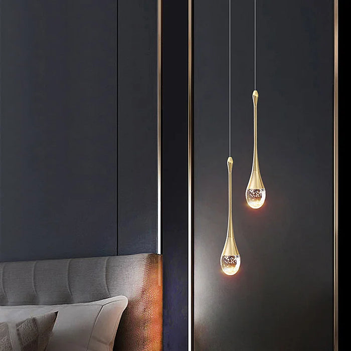 Modern Luxury Crystal Pendant Lamps Home Decor Bedside Hanging Light