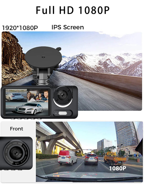 Mini 3 Channel 1080P Car Dvr WIFI Dash Cam Interior Vehicle Three Way Camera DVRs Recorder Video Registrator Dashcam Camcorder