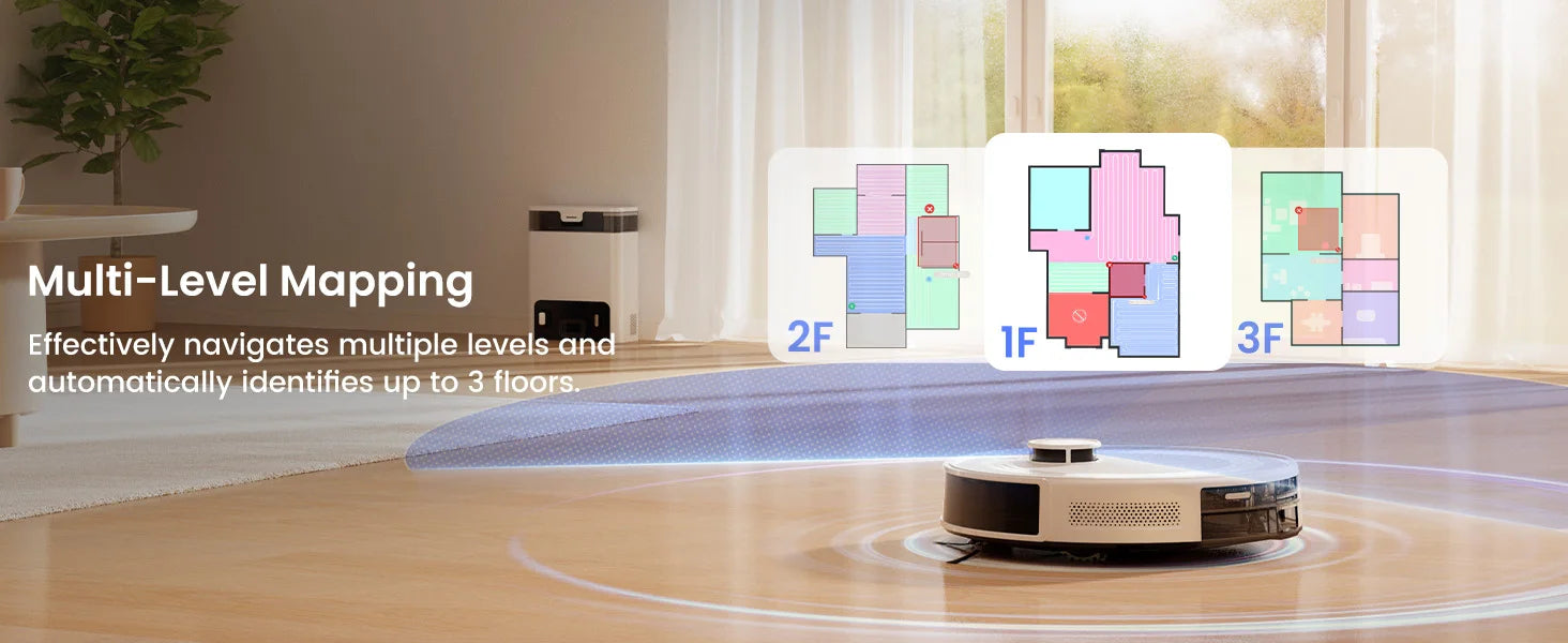 Lefant M2Pro Robot Vacuum with Mop,Self-Emptying, 5500Pa , DTOF Laser Navigation, PSD Obstacle Avoidance, Wi-fi/Alexa Control