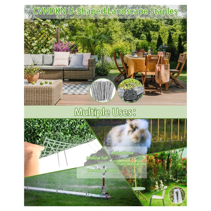 40Pcs/Pack Garden Peg Silver Metal U-Shape Garden Staple Garden Ground Nail Film Fixed Pegs Gardening Fixing Tools Film Peg