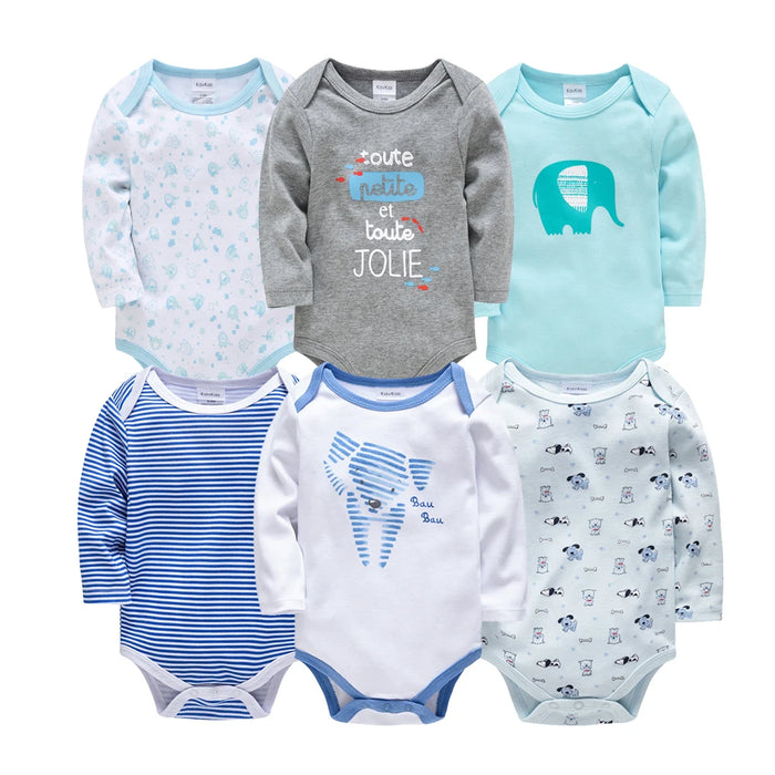 3/6 Pcs/Lot Newborn Baby Clothes Boys Cute Romper 100% Cotton Long Sleeve Bodysuit Baby Clothing Set Gift Infant Jumpsuit 0-24M