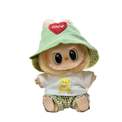 Mini Plush Doll'S Clothes Outfit Accessories For 17cm Korea Kpop Labubu I II Idol Dolls sit party overalls Clothing
