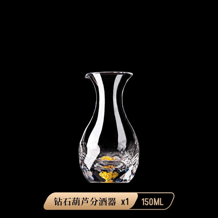 Crystal Liquor Spirits Shot Glasses Gift Box Gold Mountain Thick Bottom Wine Glasses Whiskey Glass Spirits Vodka Brandy Shot Cup