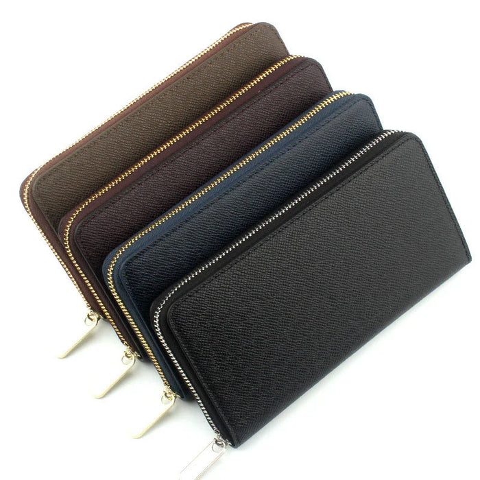 Custom Initial Letters Genuine Saffiano Leather Unisex Long Wallet Purse