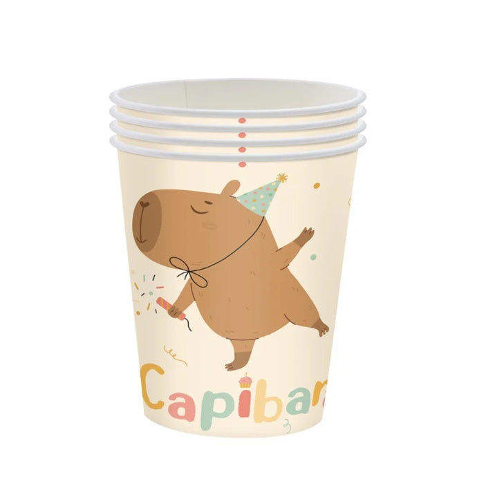 Capybara Birthday Decoration Cartoon Tableware Cups Plate Napkin Balloons Capybara Theme Birthday Party Decoration Supplies Kit