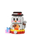 Snowman micro block figure with a glowing fireplace