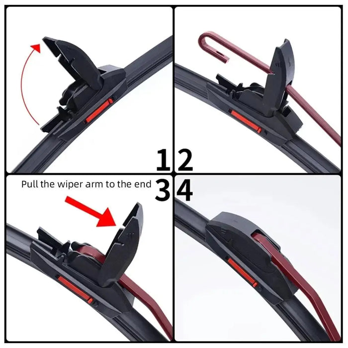 Universal Car Windshield Wiper Blades Double Layer Soft Rubber Automotive Replacement Wipers Easy to Install 18" 22" 24" 26"