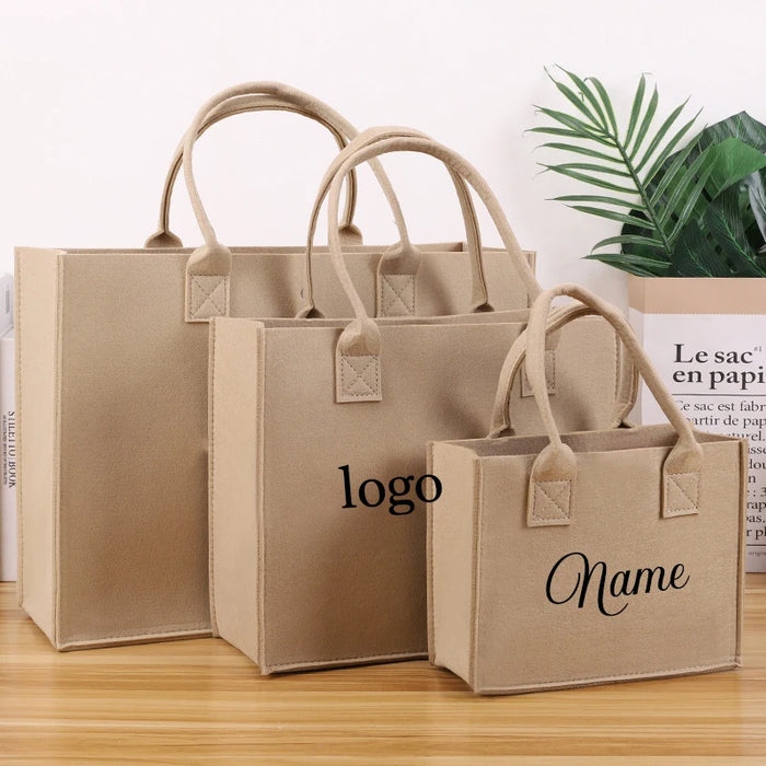 Personalized Tote Handbag with Name Felt Totter