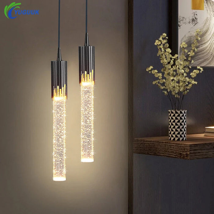 Modern Luxury Crystal Pendant Lamps Home Decor Bedside Hanging Light