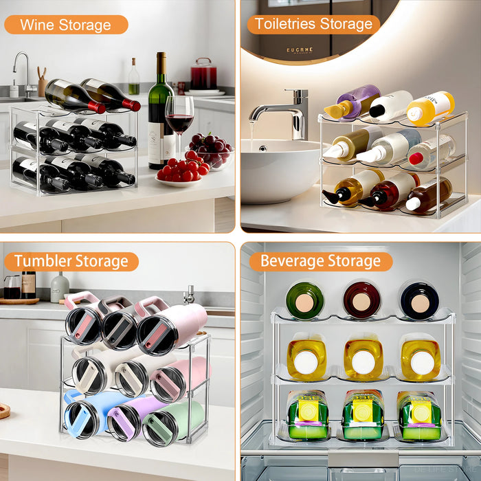 Multilayer Water Bottle Organizer For Stanley Tumbler Organizer Cabinet Stackable Wine Rack Beverage Thermos Storage shelf