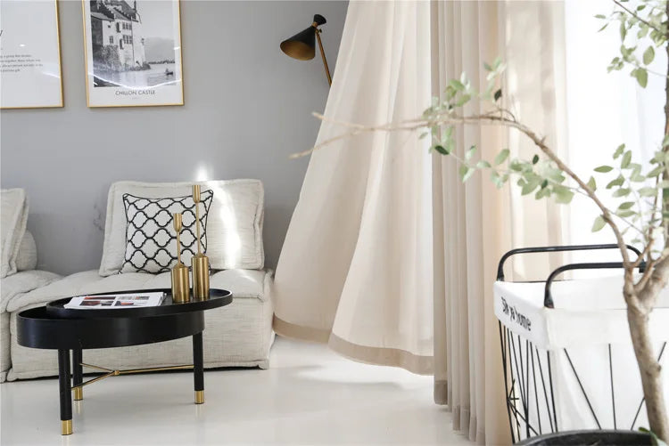 1Pc  Super Soft Chiffon White Tulle Sheer Curtains for Living Room Lining Bedroom Window Decor