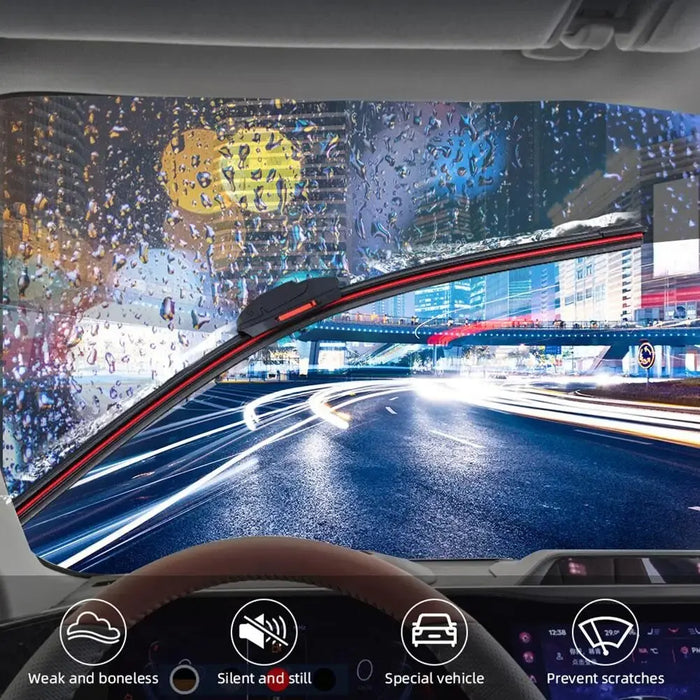 Universal Car Windshield Wiper Blades Double Layer Soft Rubber Automotive Replacement Wipers Easy to Install 18" 22" 24" 26"