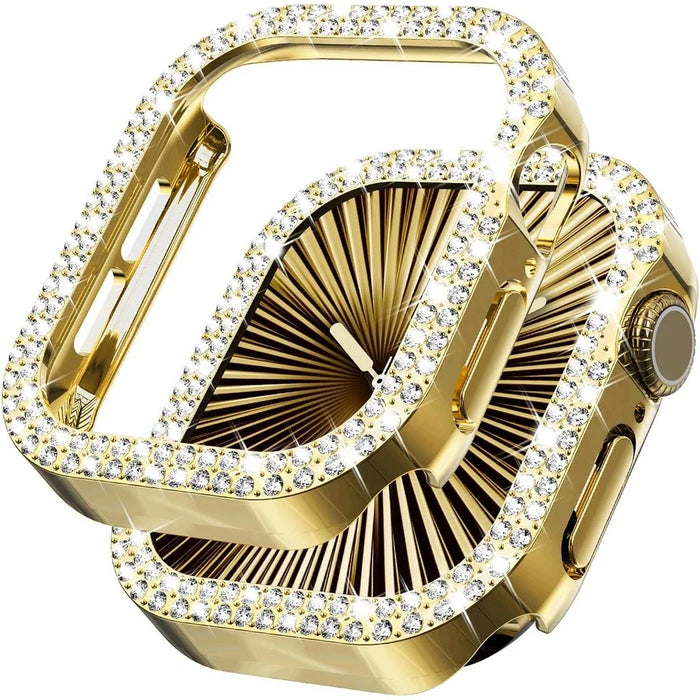Bling Diamond Hollow Case for Apple Watch 46mm 42mm 40mm 41/44/45/49/41mm for iWatch Series 11 10 9 8 7 6 5 4 3 Protector Cover