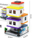 Modern colour-block house building block model, 11 cm tall
