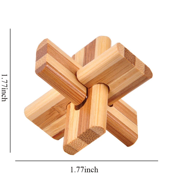 Small Lu Ban Lock IQ Brain Teaser Educational Toy for Kids Children Wooden Kong Ming Unlock Toys Adult Montessori 3D Puzzle Game