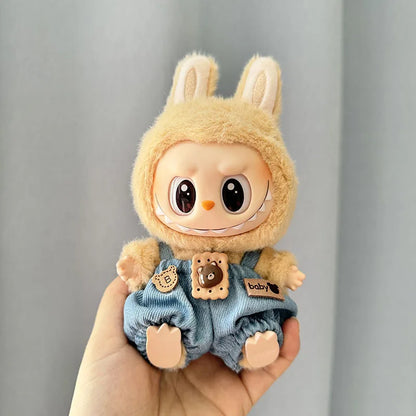 Mini Plush Doll'S Clothes Outfit Accessories For 17cm Korea Kpop Labubu I II Idol Dolls sit party overalls Clothing
