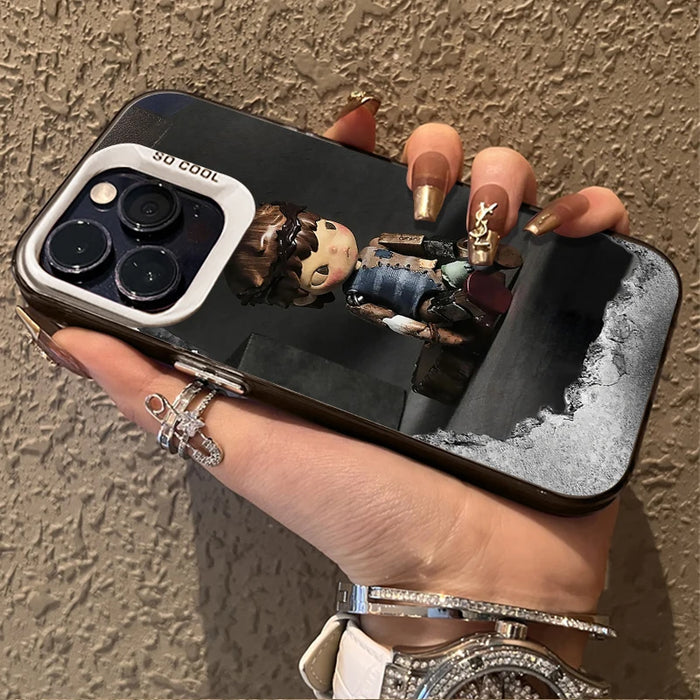 Cartoon Graffiti Hirono Phone Case For iPhone 16 Pro Max 15 14 13 Pro Max 16 Plus Hard Shockproof Matte Back Cover