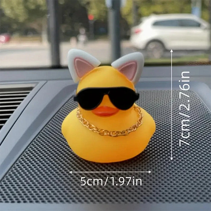 Car Ornament Rubber Yellow Duck for Dashboard Decorations