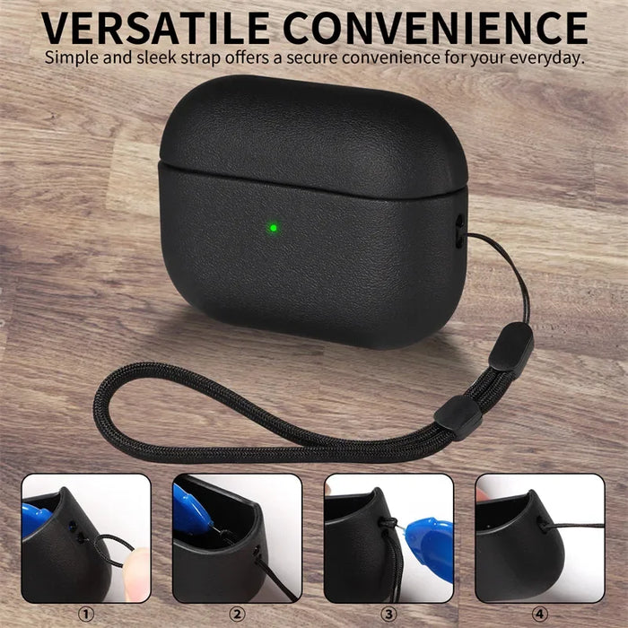 Leather grain Case For AirpPods Pro 2 For Airpods Pro 3 Case Airpods 4 3 Apple Bluetooth Earphone Accessories Protect Machine