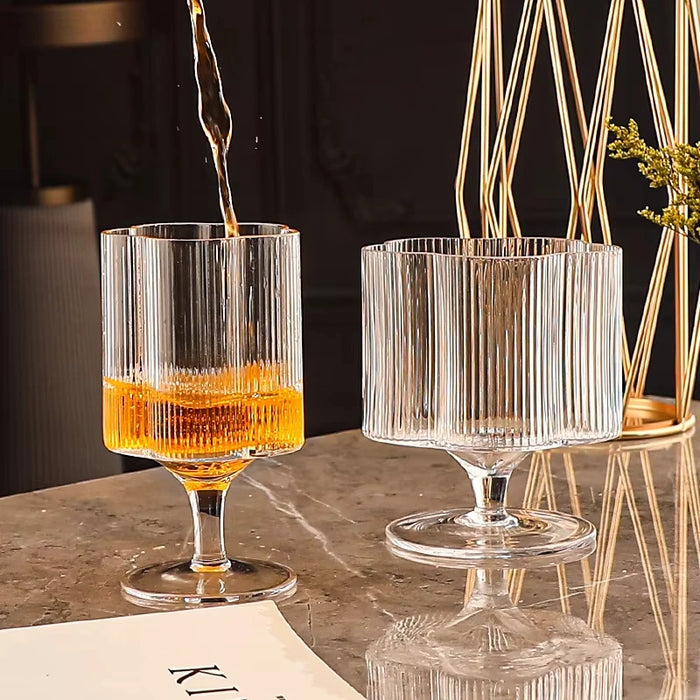 European 1300ml Large Capacity Glass Cold Water Kettle Home Juice Kettle Striped Cool Water Bottle Cool White Water Cup Set