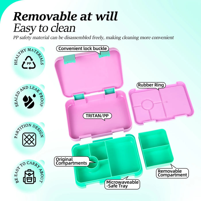 1100ml Cartoon Christmas Printed Lunch Box Microwavable Bento Box Interlayer Leakproof Storage Box Hermetic Containers Students