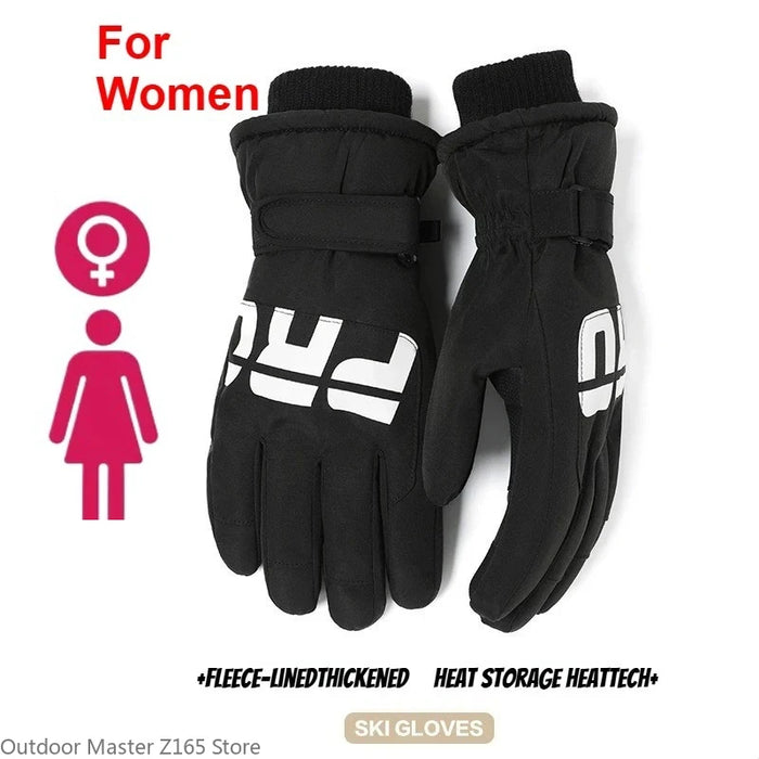 Winter Cycling Gloves Non Slip Touch Ski Gloves Snowboard Accessories Waterproof Pocket Warm Men's and Women's Thermal Gloves