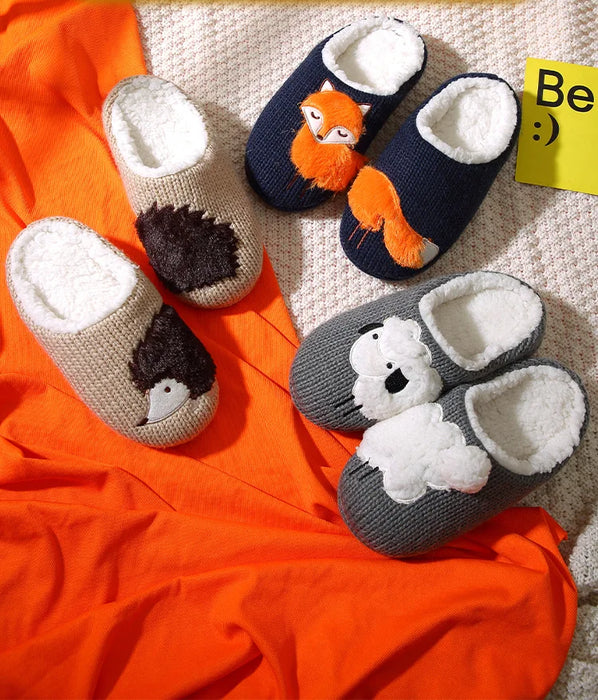 Winter Women's Slippers Cartoon Cute Dog Indoor Warm Non-slip Soft Sole Good Breathable Homeshoes Fashion Causal Cotton Shoes