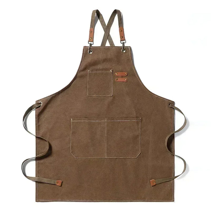 New Fashion Canvas Kitchen Aprons For Woman Men Chef Work Apron For Grill Restaurant Bar Shop Cafes Beauty Nails Studios Uniform