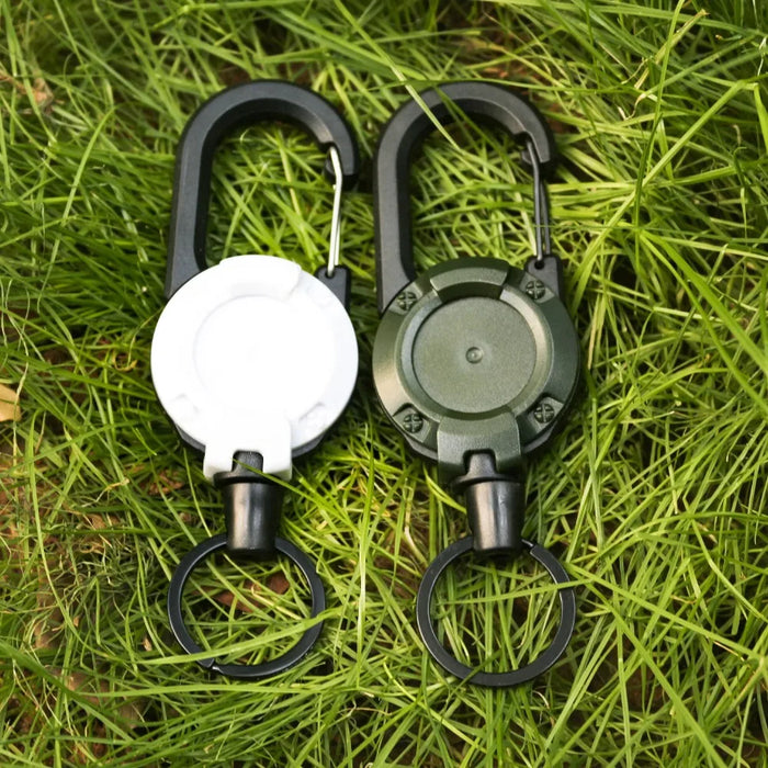 Anti-theft Metal Easy-to-pull Buckle Rope Elastic Keychain Sporty Retractable Key Ring Anti Lost Yoyo Ski Pass ID Card