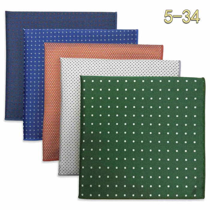 5 Pieces Mens Pocket Squares Wedding Handkerchiefs Set Fashion Formal Bundle Luxury Unique