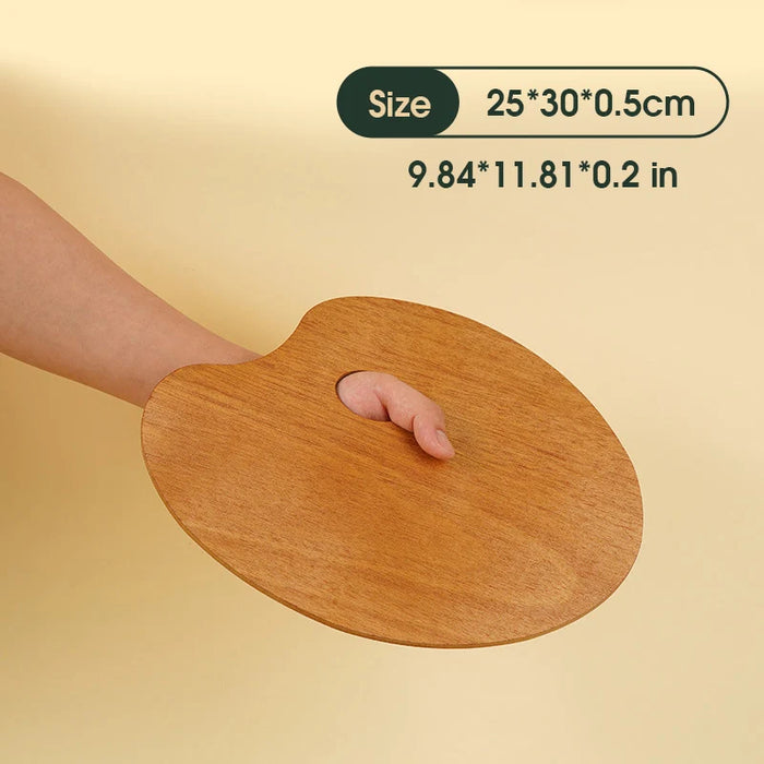 1 Pcs Wooden Oval Palette,Acrylic Palette,Fine Arts Oil Painting Palette,Gouache Acrylic Painting Palette HH-03