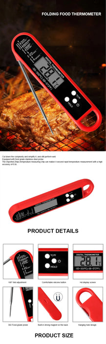 Instant Read Meat Thermometer Stainless Steel Kitchen Cooking Bbq Digital Meat Thermometer With Probe