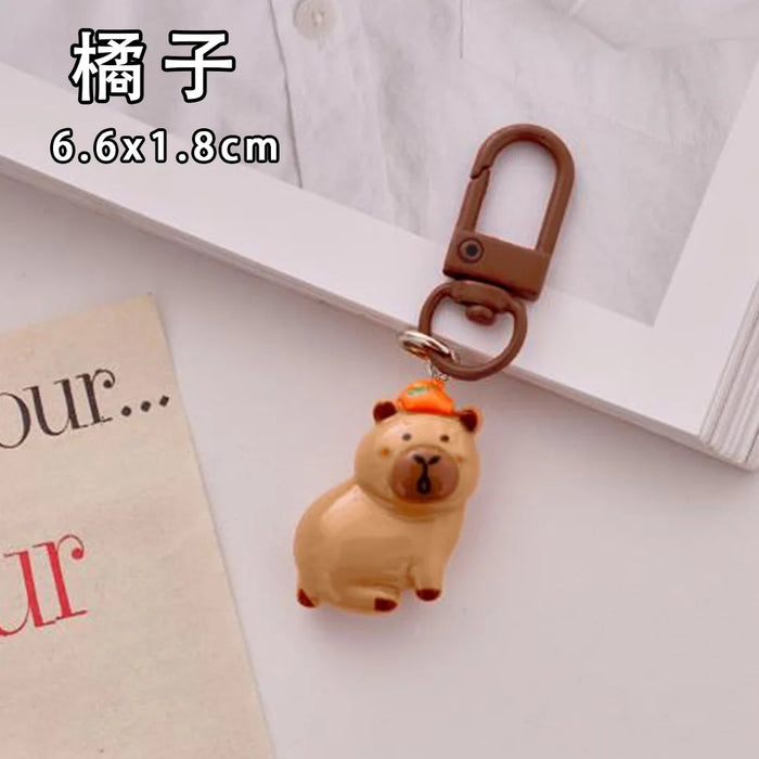 Cute Resin Capybara Key Chains for Women Girls Capibara Animal Keychain Kawaii Bag Backpack Charms Couple Friend Jewelry Gift