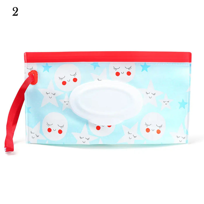 EVA Baby Wet Wipe Pouch Portable Wipes Holder Case Flip Cover Snap-Strap Reusable Refillable Cosmetic Pouch Useful Tissue Box