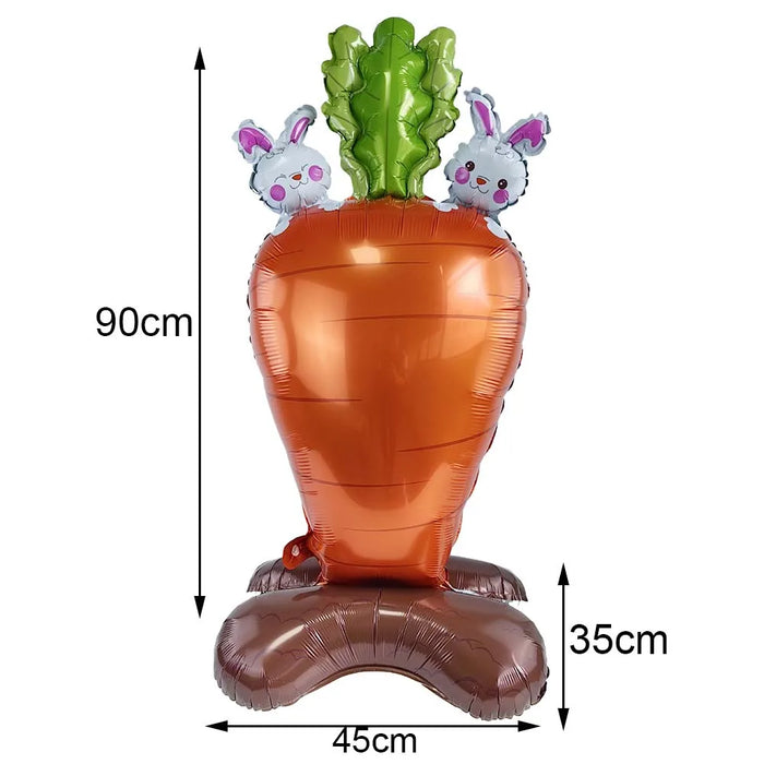 4D Standing Carrot Rabbit Balloon Cute Cartoon Animal Easter Balloon Baptism Supplies Baby Shower Birthday Party Decor Kids Toys