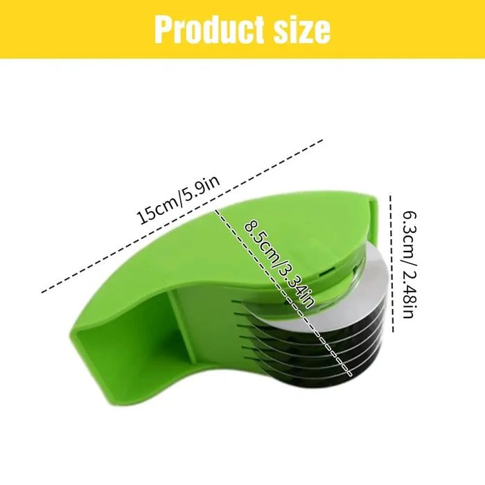 Vegetable Chopper Roller Manual Scallion Cutter with 6 Stainless Steel Blade Detachable Herb Roller Mincer Parsley Chopper Tools