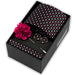 Men's tie gift set, style BBJ-07: tie, pocket square, cufflinks and pins in a gift box