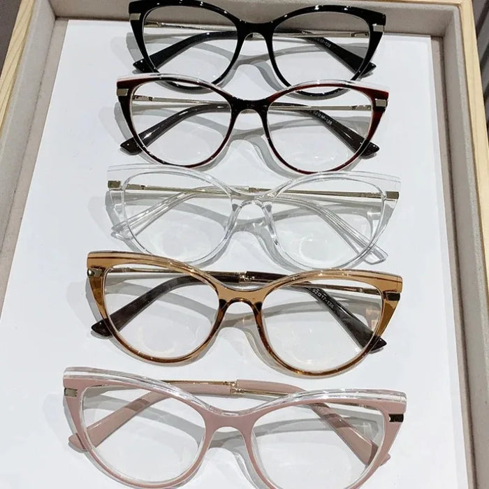 Cat Photosensitive Myopia Glasses 0 -0.5 -0.75…Eye Anti Blue Light/myopia Glasses Flat Metal Eyeglass Frame for Myopia Glasses