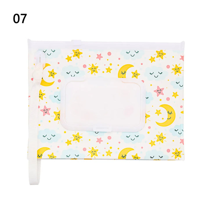 EVA Baby Wet Wipe Pouch Portable Wipes Holder Case Flip Cover Snap-Strap Reusable Refillable Cosmetic Pouch Useful Tissue Box