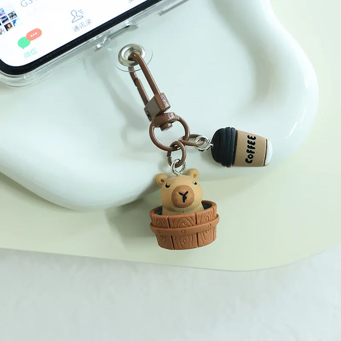 Cute Resin Capybara Key Chains for Women Girls Capibara Animal Keychain Kawaii Bag Backpack Charms Couple Friend Jewelry Gift