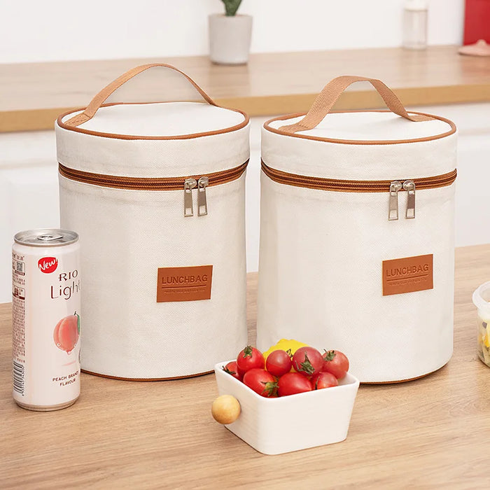 4 Shapes Insulated Thermal Large-capacity Beige Lunch Bags Girls Japanese Bento