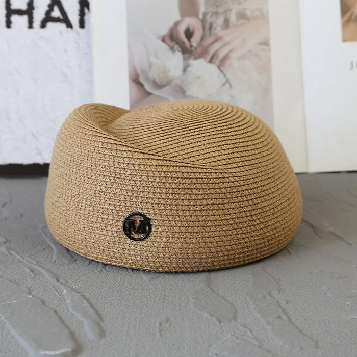 Straw Pillbox Hat Summer Beret Sun Hats Japanese Retro Weeding Fedora Hostess Fashion Millinery Fascinator Designer Painter Hat