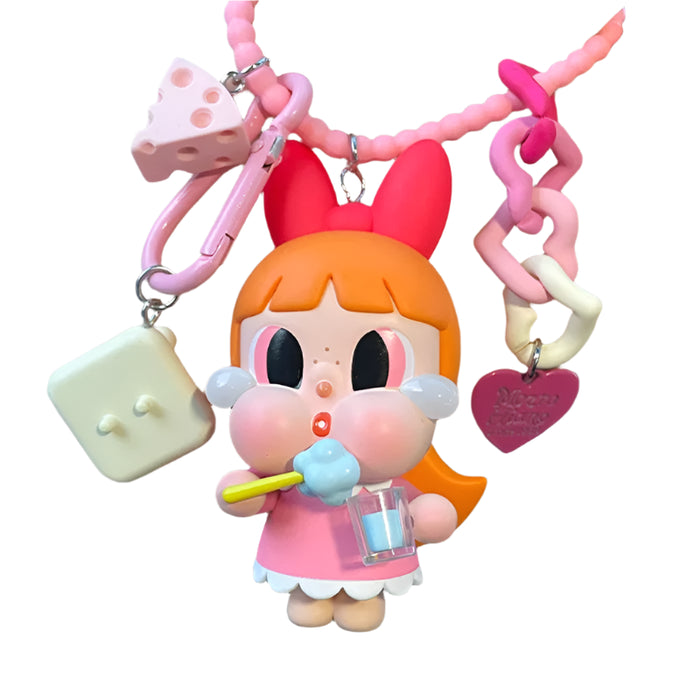 Crybaby Power-puff Girls Cartoon Car Key Pendant Bag Keychain Doll Kawaii Backpack Decoration Doll